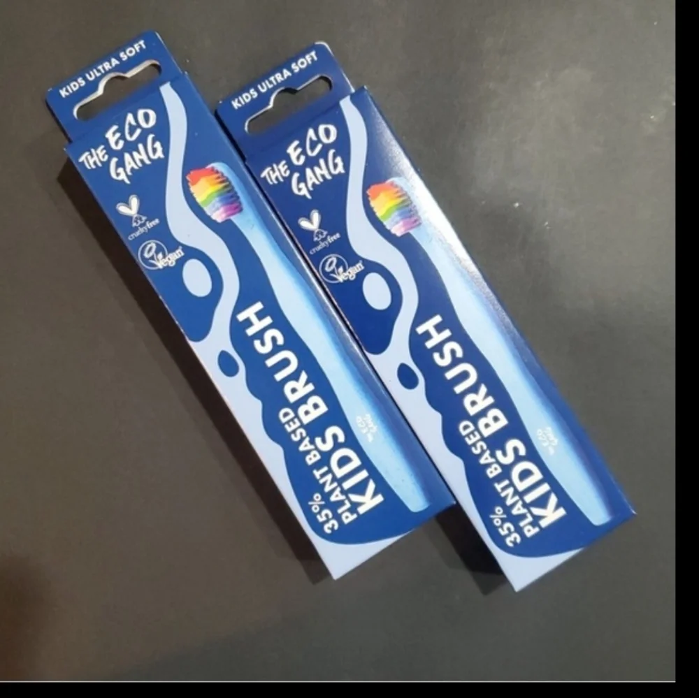 2pack The Eco Gang plant based‎ kids pink ultra soft toothbrush brand new